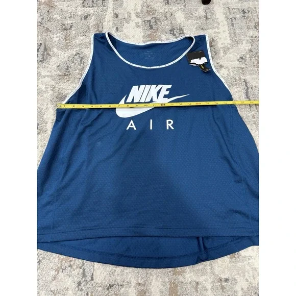 New Nike Women's Plus Size 1X Air Running Tank Top Blue  MSRP $50 DB4448-432 - Picture 7 of 10